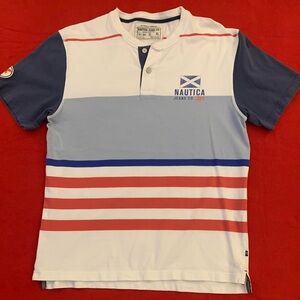 NAUTICA JEANS CO. SS Heavy Cotton Nautical Henley Tee